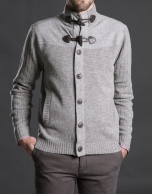 Gray knit yoke jacket