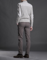 Gray knit yoke jacket