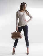 Camel V-neck sweater