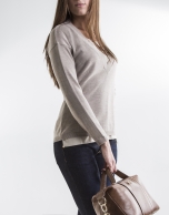 Camel V-neck sweater