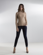 Camel ribbed sweater