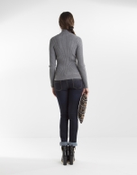 Grey ribbed sweater