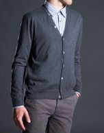 Cardigan punto gris coderas