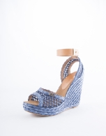 Blue braided raffia Marsella sandals