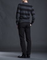 Gray striped sweater with elbow patches