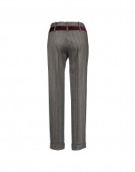 Grey pants with velvet trim