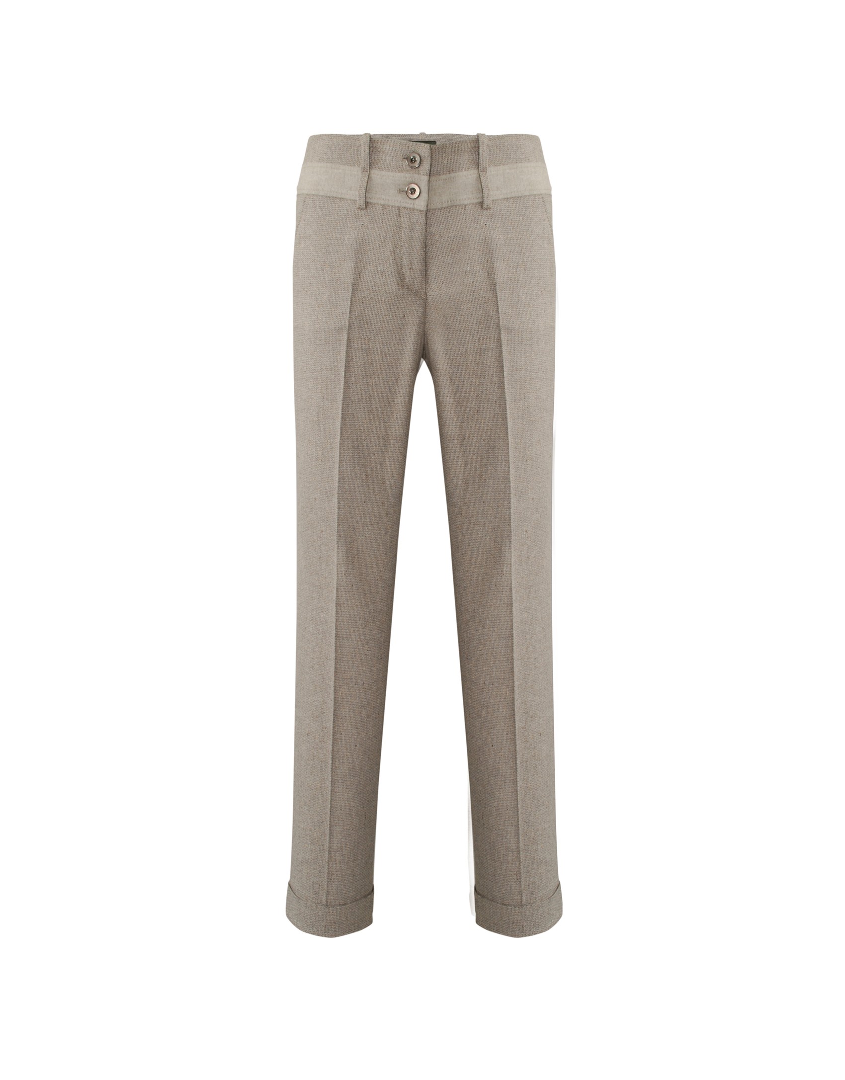 Beige pants with velvet trim