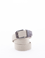 Beige ribbed braided belt 