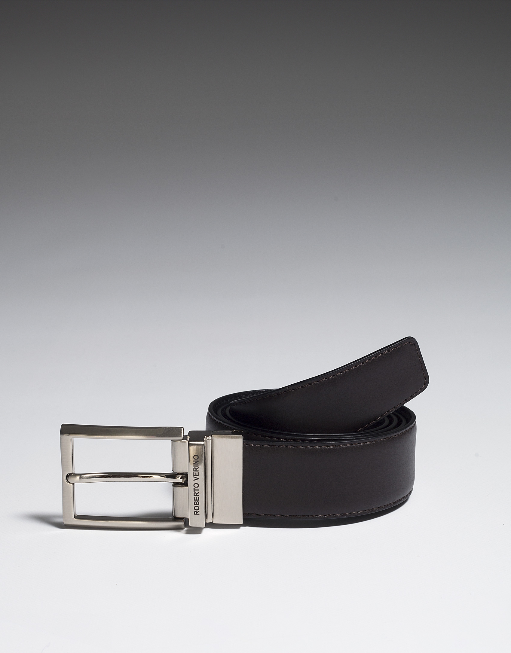 Reversible dress belt black/brown