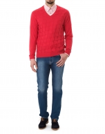 Jersey pico jacquard rojo