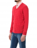 Jersey pico jacquard rojo