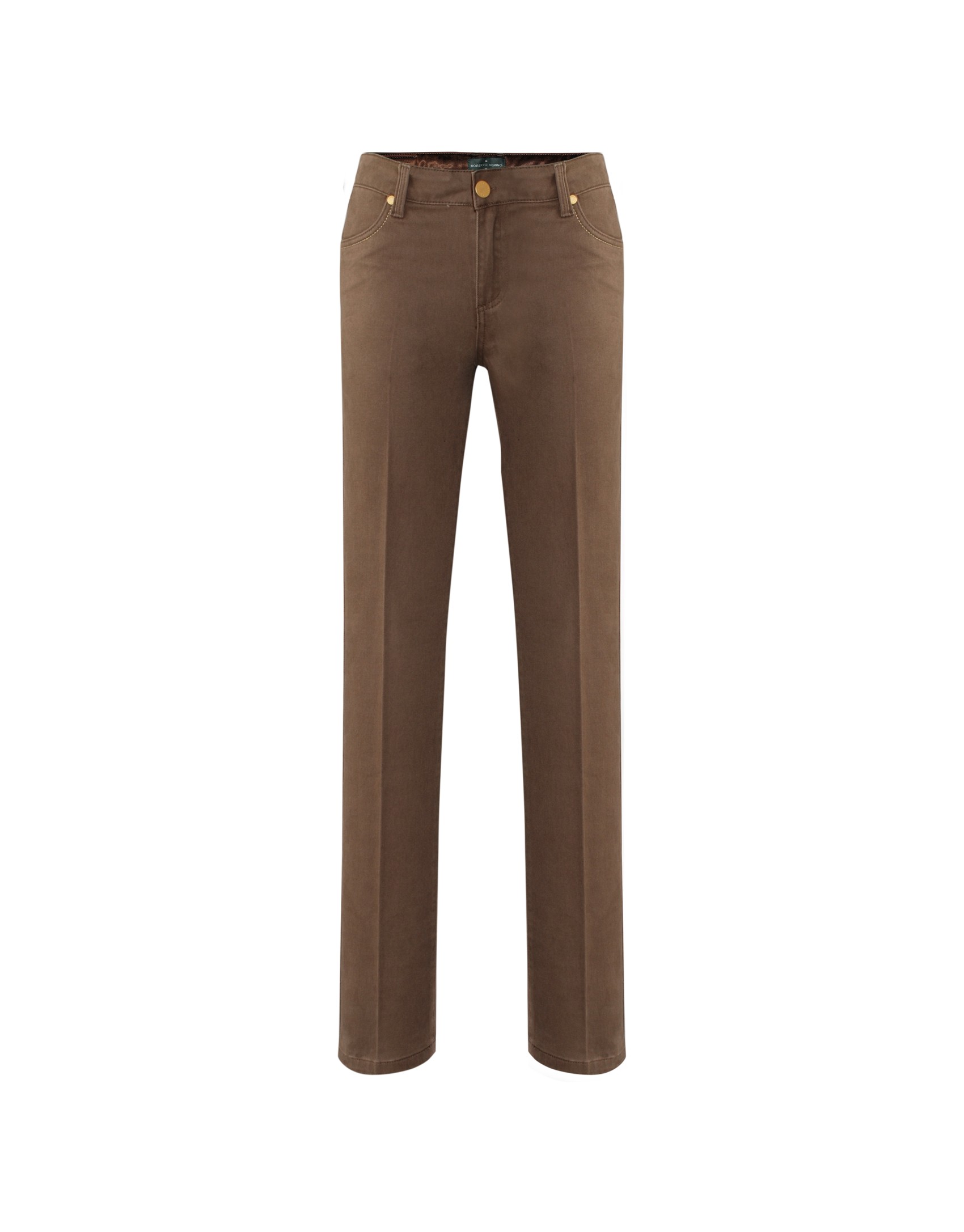 Pantalón camel bordados bolsillos