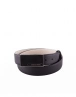 Black leather dress belt