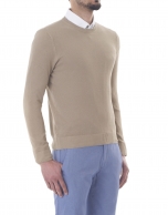 Beige Structured box neck sweater