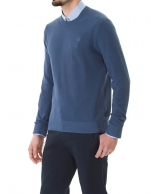 Blue Structured box neck sweater