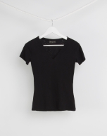 Black top with V neck