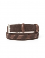 Nappa belt with contrasting strip 