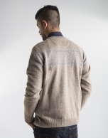 Beige jacquard sweater