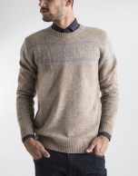 Beige jacquard sweater