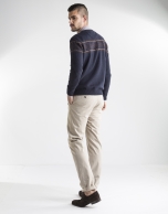 Navy blue jacquard sweater 