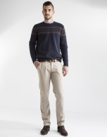 Navy blue jacquard sweater 