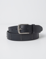 Navy blue belt with cuts