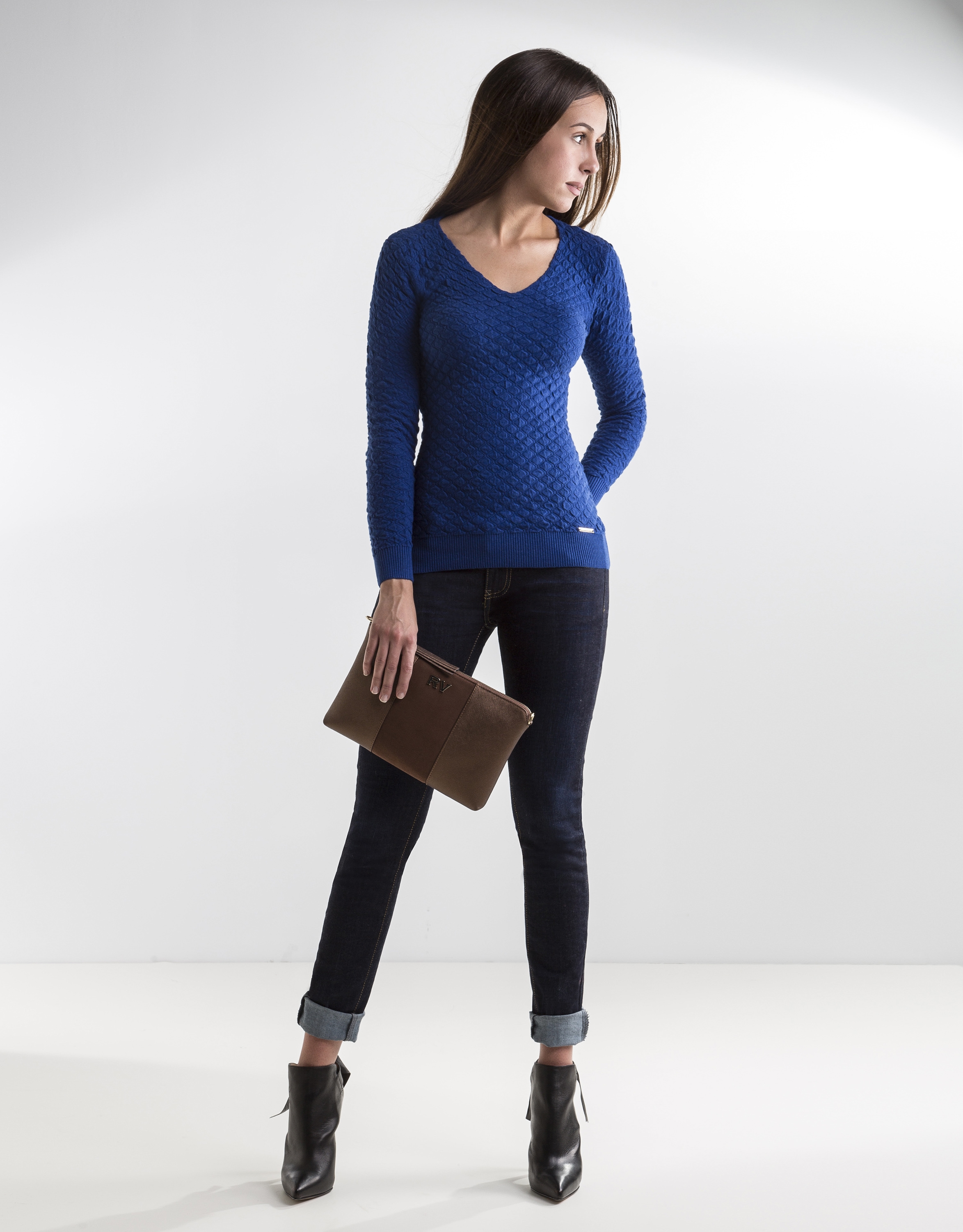 Blue knit sweater