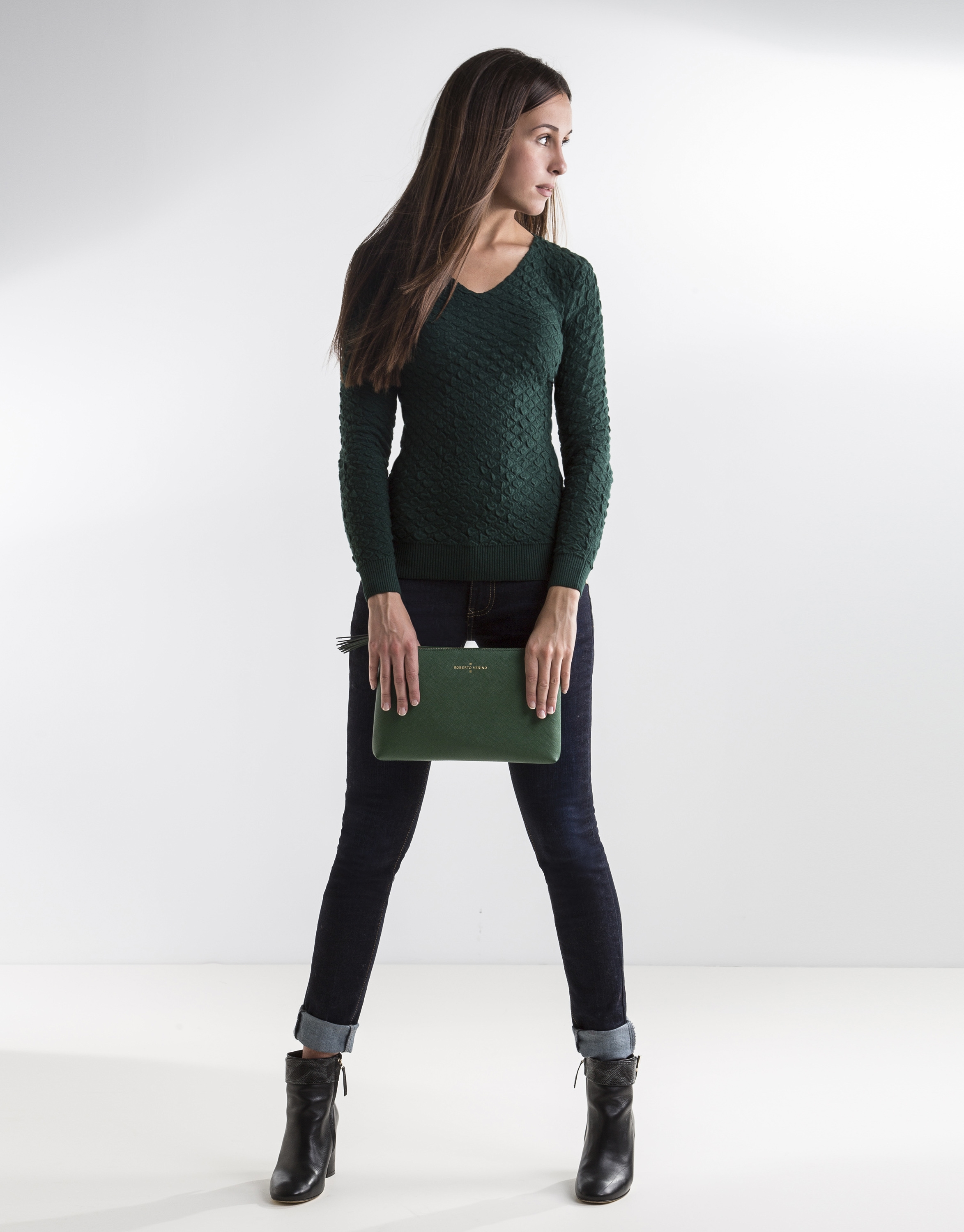 Green knit sweater