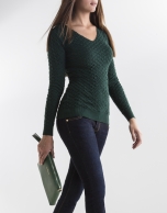 Green knit sweater