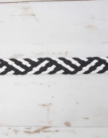 Cotton/leather braided belt