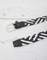 Cotton/leather braided belt