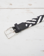 Cotton/leather braided belt