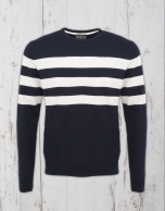 Navy blue / ivory striped sweater