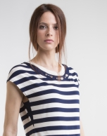 Blue striped knit top