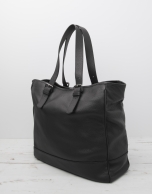 Men's black cowhide leather bag