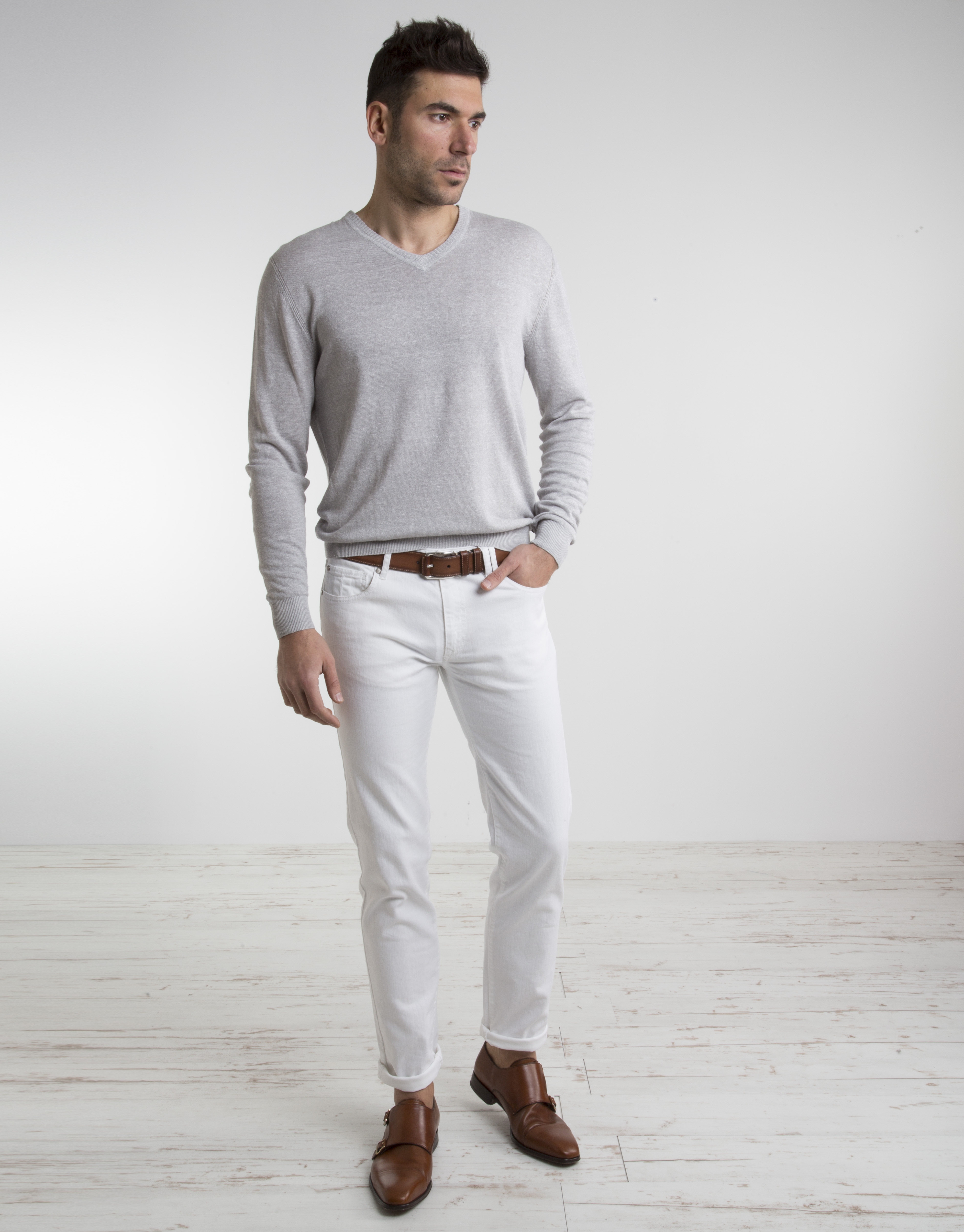 Gray linen sweater