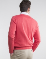 Coral V-neck sweater