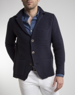 Navy blue knit jacket