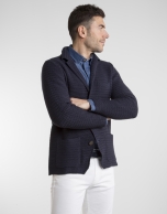 Navy blue knit jacket