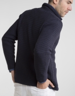 Navy blue knit jacket