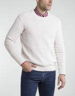 Ivory square neck sweater