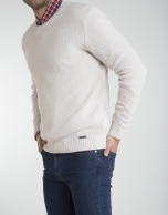 Ivory square neck sweater