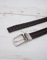 Braided leather belt