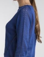 Blue knit sweater