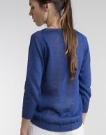 Blue knit sweater