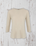 Camel sweater with three quarter sleeves