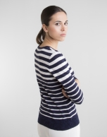 Navy blue / white striped sweater