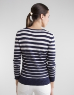 Navy blue / white striped sweater