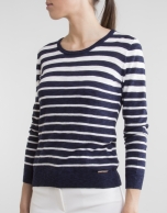 Navy blue / white striped sweater