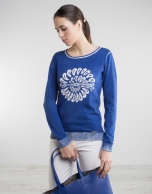 Blue print sweater 